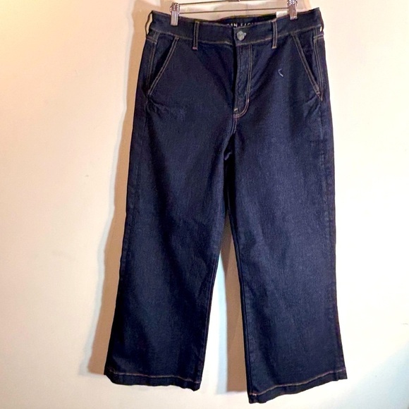 American Eagle Outfitters Denim - AMERICAN EAGLE SZ 12S Wide Leg Dark Wash Jean Trouser NEW WITH TAG